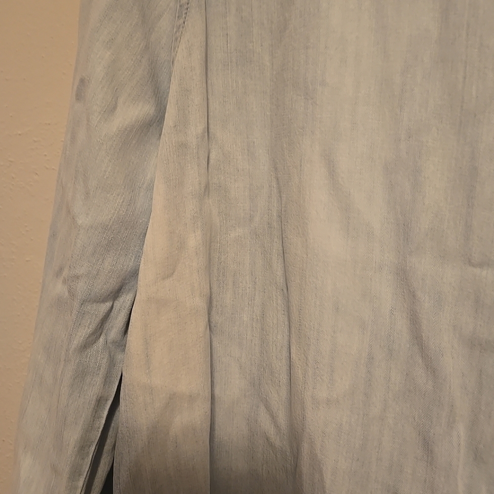 Cloth & Stone Anthropologie Denim Button Up Shirt Two Tone Blue White XL NWT - Picture 2 of 6